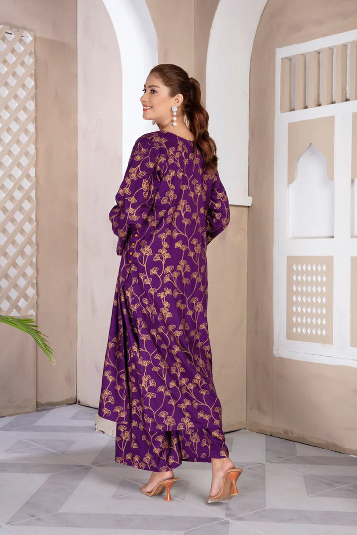 Afreen Purple Premium 2-Piece Linen Suit