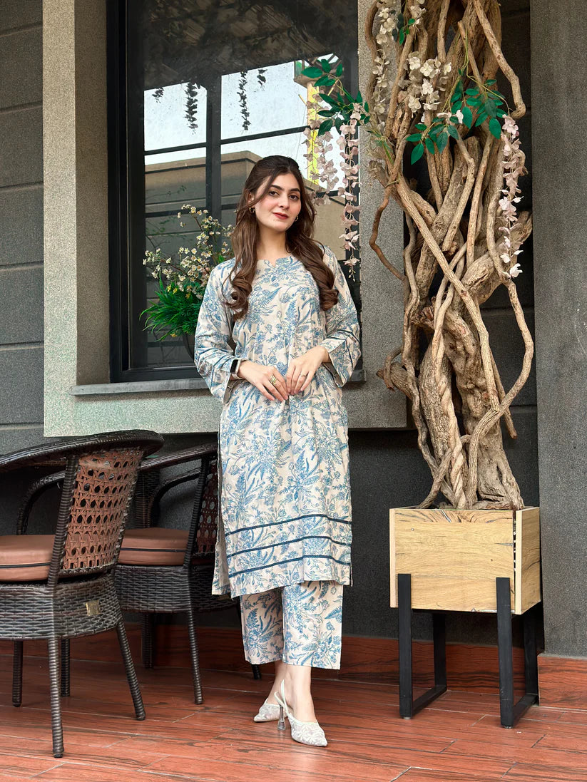 Iyra Floral Premium 2-Piece Linen Suit