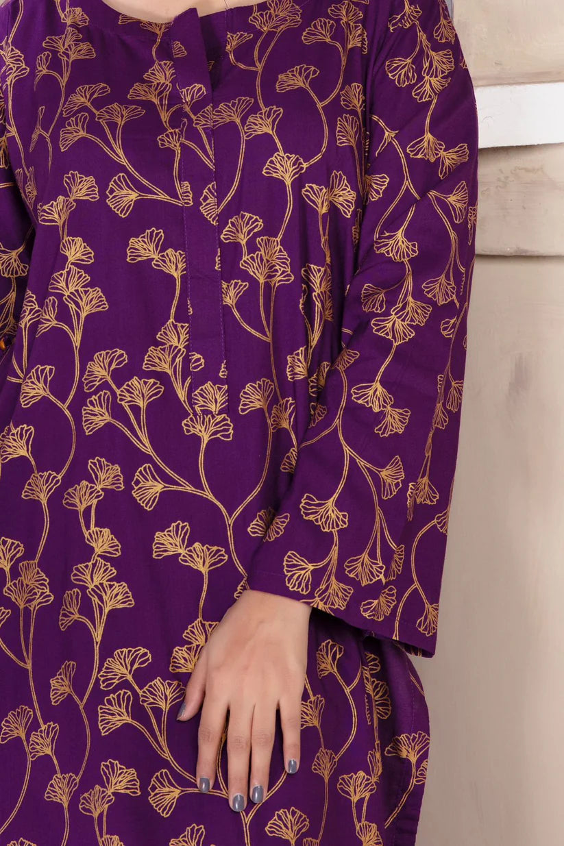 Afreen Purple Premium 2-Piece Linen Suit